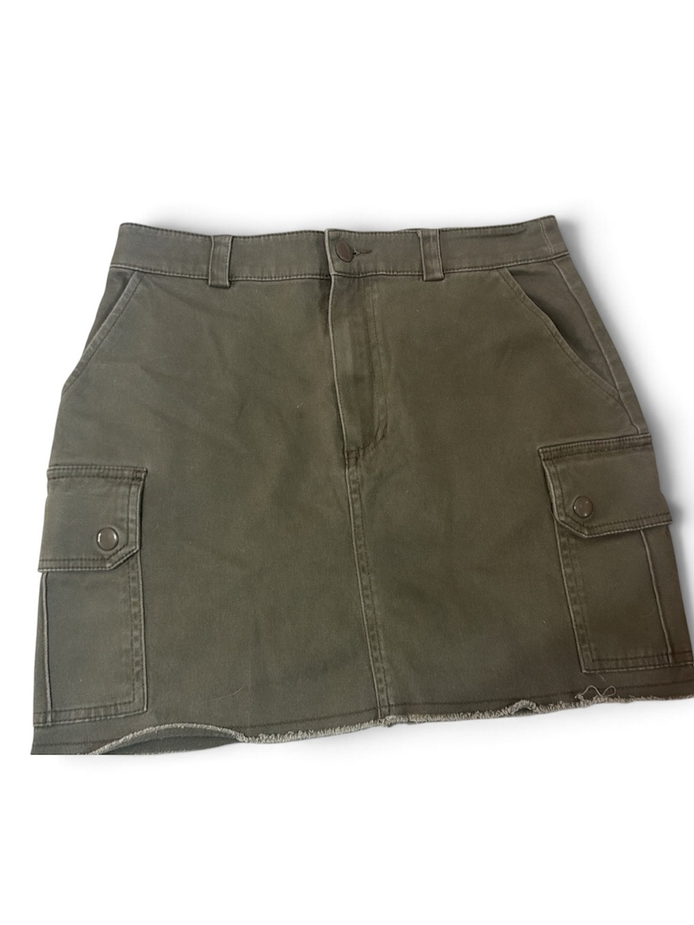 Olive Green Cargo Skirt